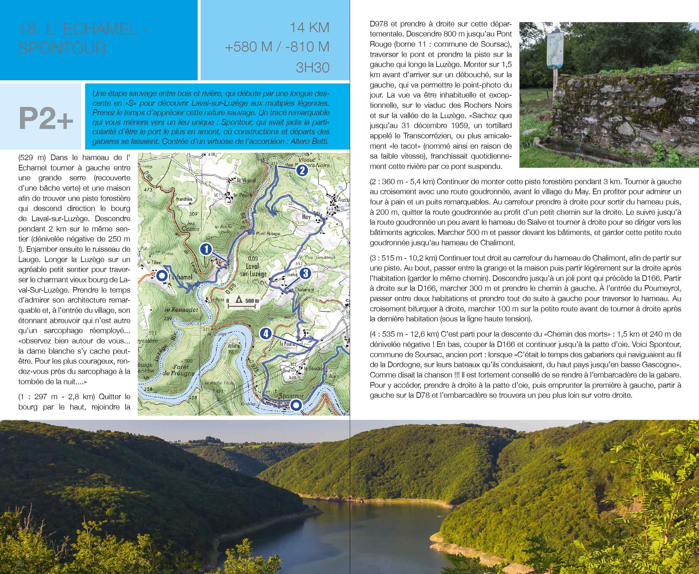 VTOPO RANDO PÉDESTRE La Dordogne de Villages en Barrages