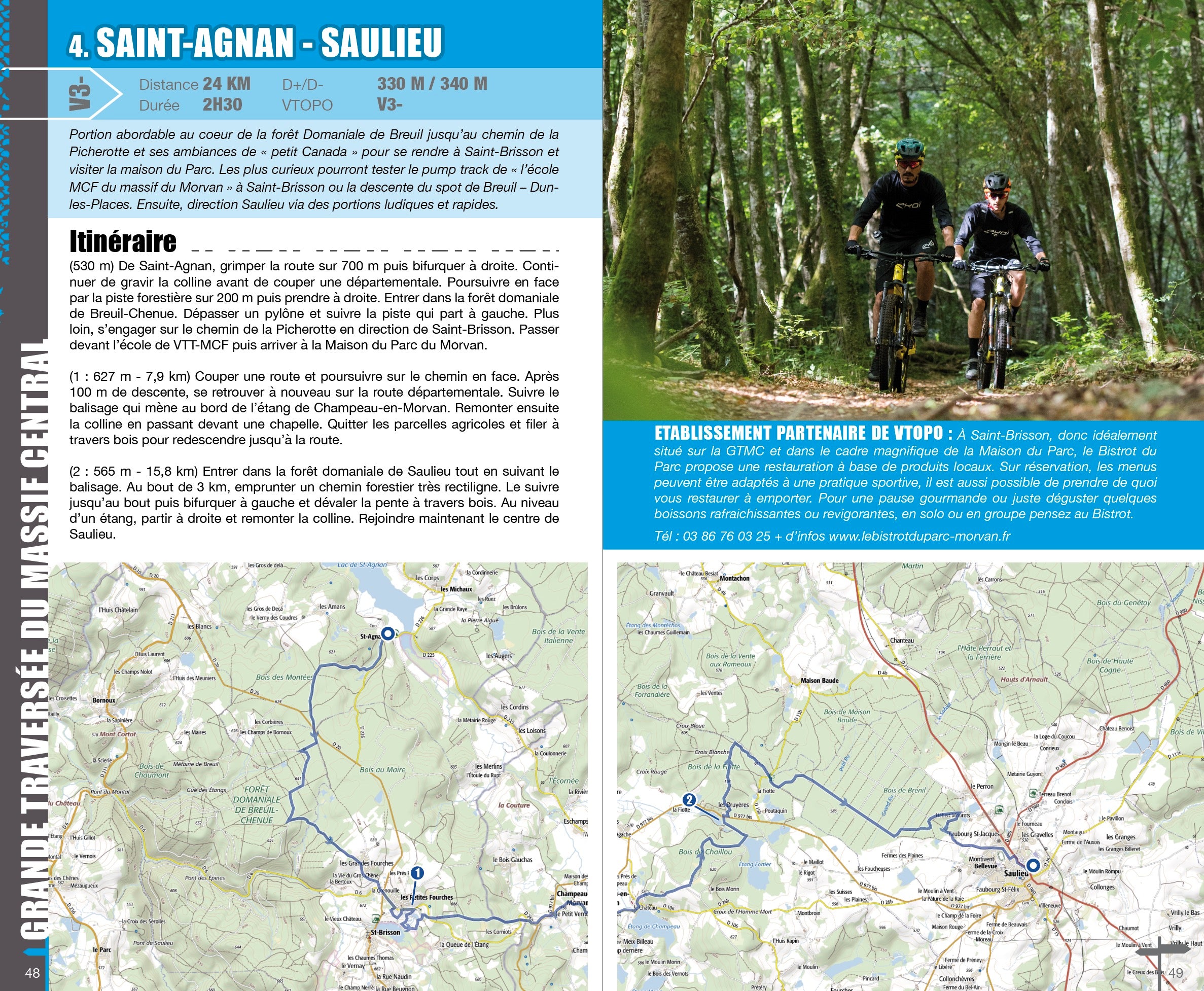 VTOPO VTT Itinérance Grande Traversée du Massif Central - Tome 1 - 2e édition